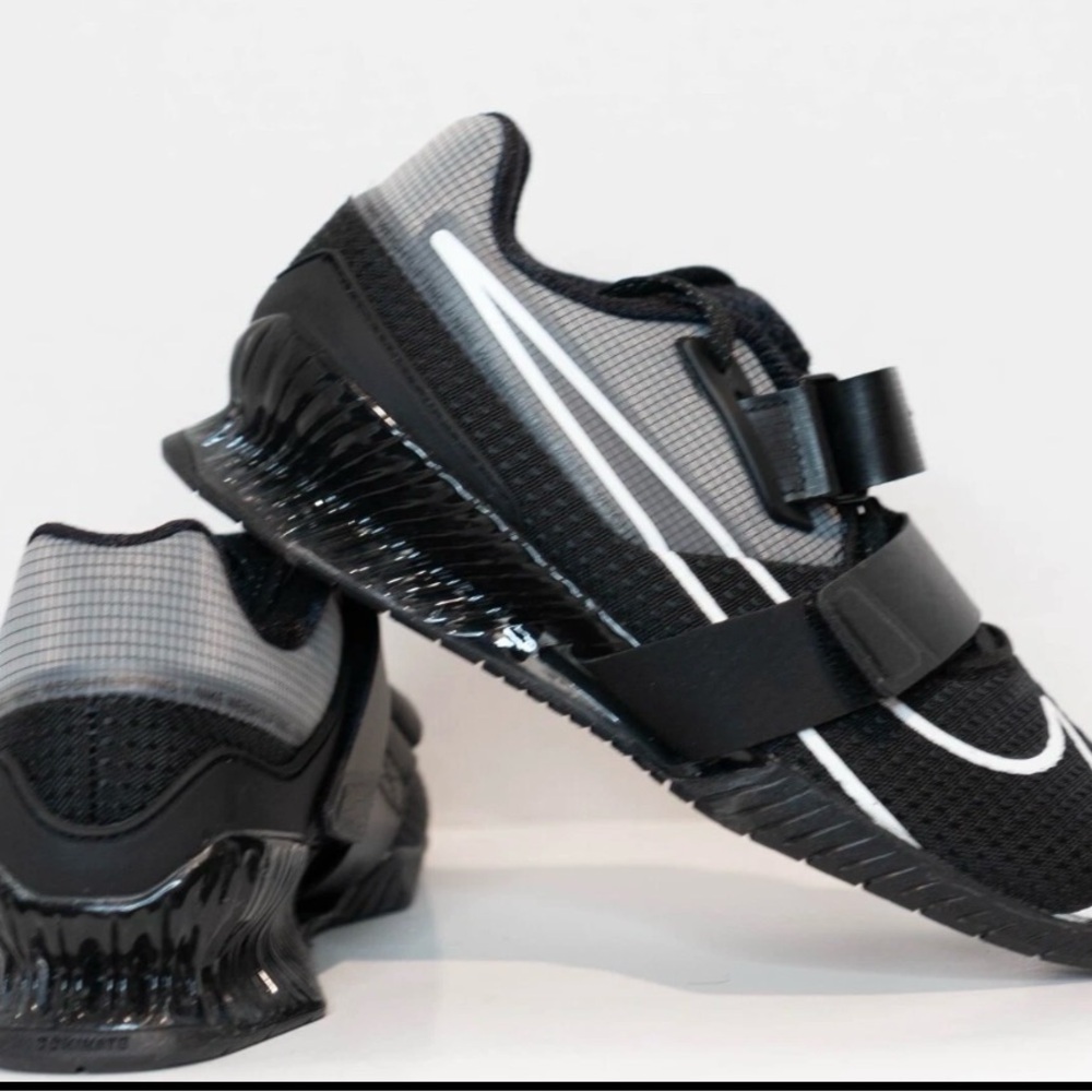 Nike Men’s Romaleos 4 Weightlifting Shoes Black and White size 8 *NEW* - Picture 2 of 6